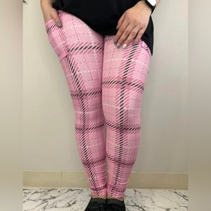 Tc2 & TC pink plaid leggings w/ pockets!